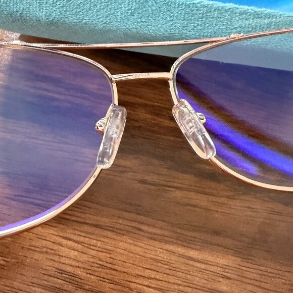 Michael Kors MK 1096 Stratton Blue Light Blocking Aviator Glasses/Rose Gold - Picture 12 of 13